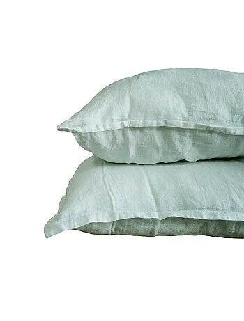 Parure de couette 100% LIN Couleur Vieux Rose - Housse de couette 200x200 cm et 2 taies 63x63