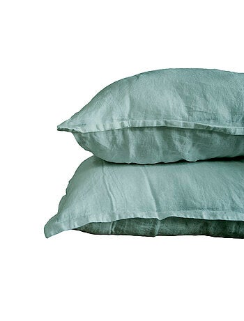 Parure de couette 100% LIN Couleur Vieux Rose - Housse de couette 200x200 cm et 2 taies 63x63