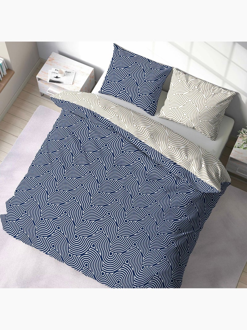 Parure de couette 100 % polyester ania Bleu - Kiabi