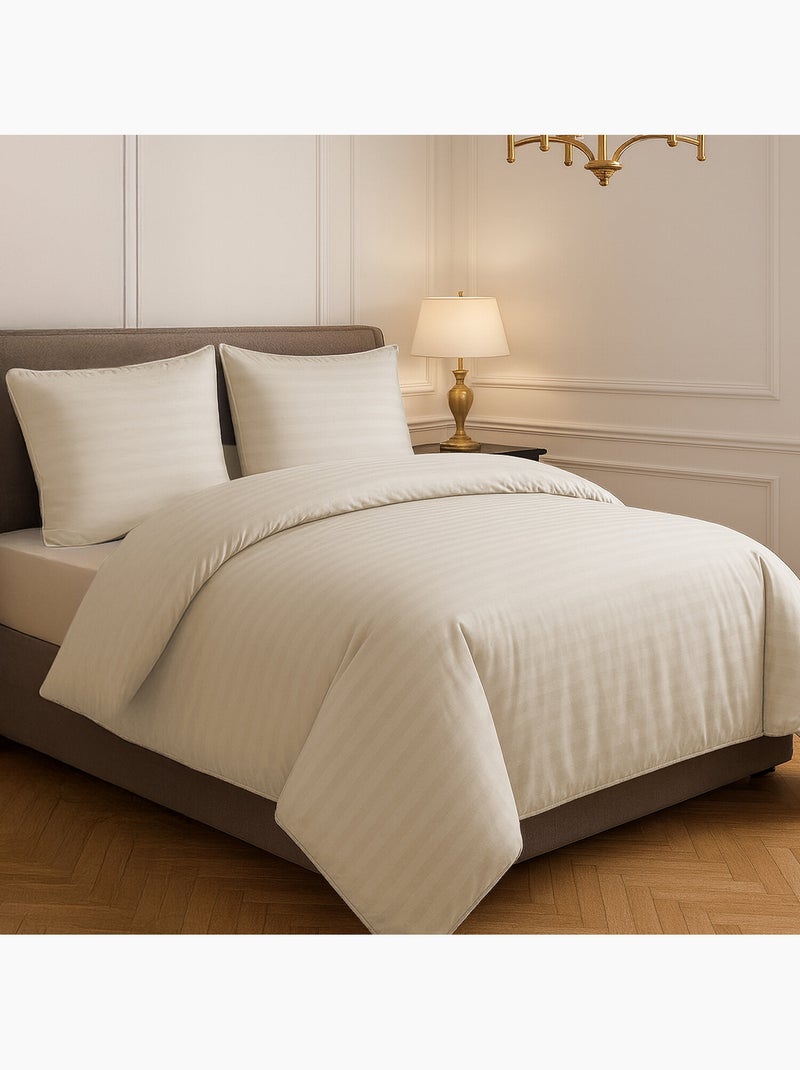 Parure de couette 100% satin de coton Taupe - Kiabi