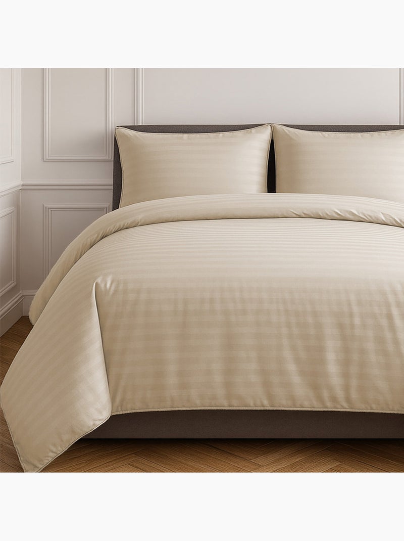 Parure de couette 100% satin de coton Taupe - Kiabi