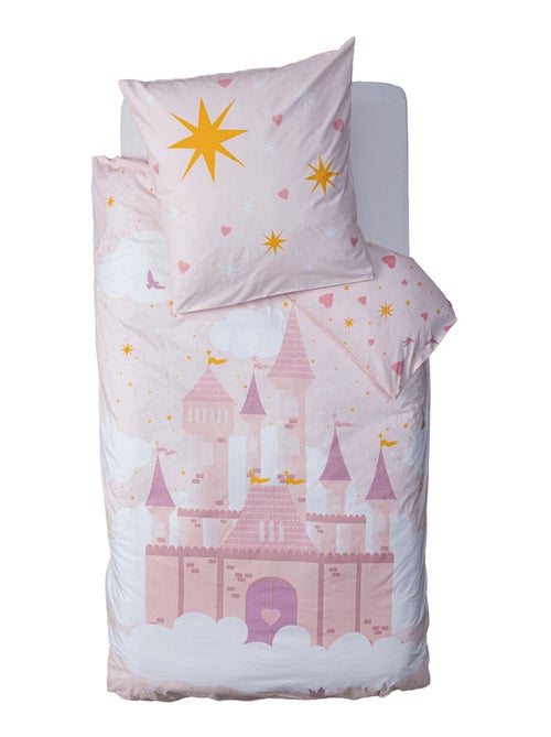 Parure de couette 140 x 200 "Château" Réversible 100% Coton / 57 Fils/cm² - Kiabi