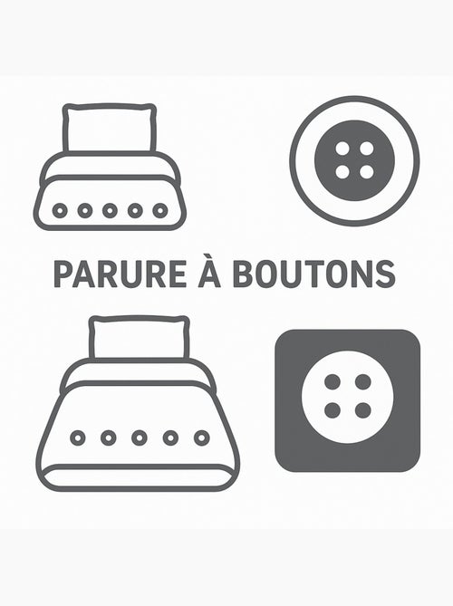 Parure de Couette 140x200 cm 100% Coton 57 Fils  BOTANICA - Kiabi