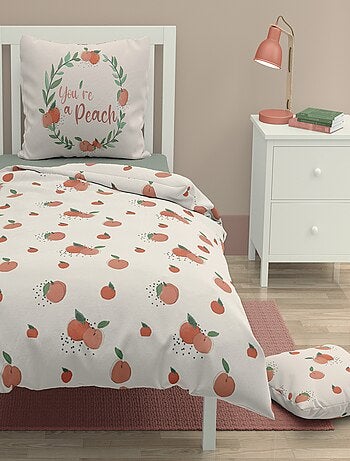Parure de couette 2 pieces enfant coton 57 fils vert 140x200 cm - PEACHY