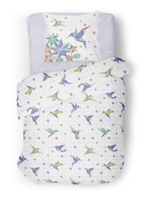 Parure de couette 2 pieces enfant coton 57 fils bleu 140x200 cm - PARADISE - Kiabi
