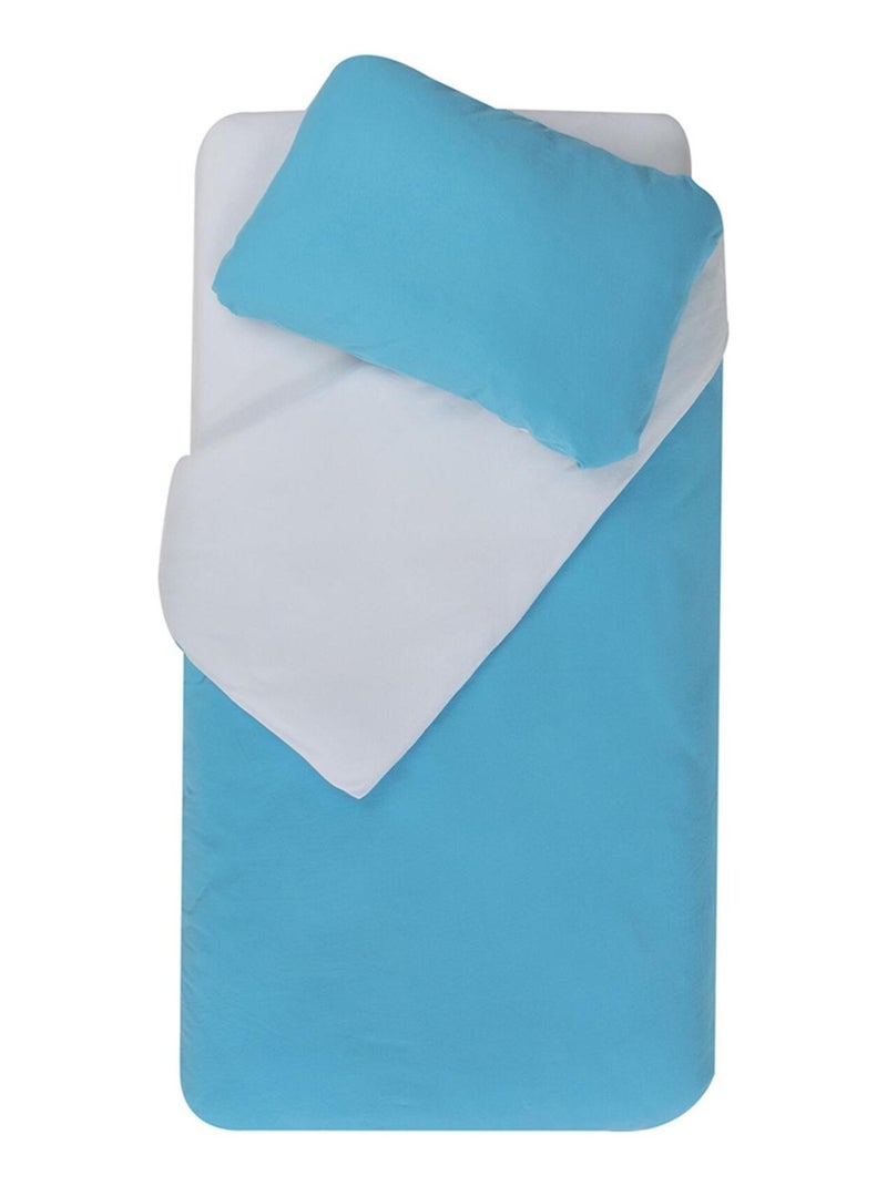 Parure de couette bicolore pour enfant Bleu turquoise - Kiabi
