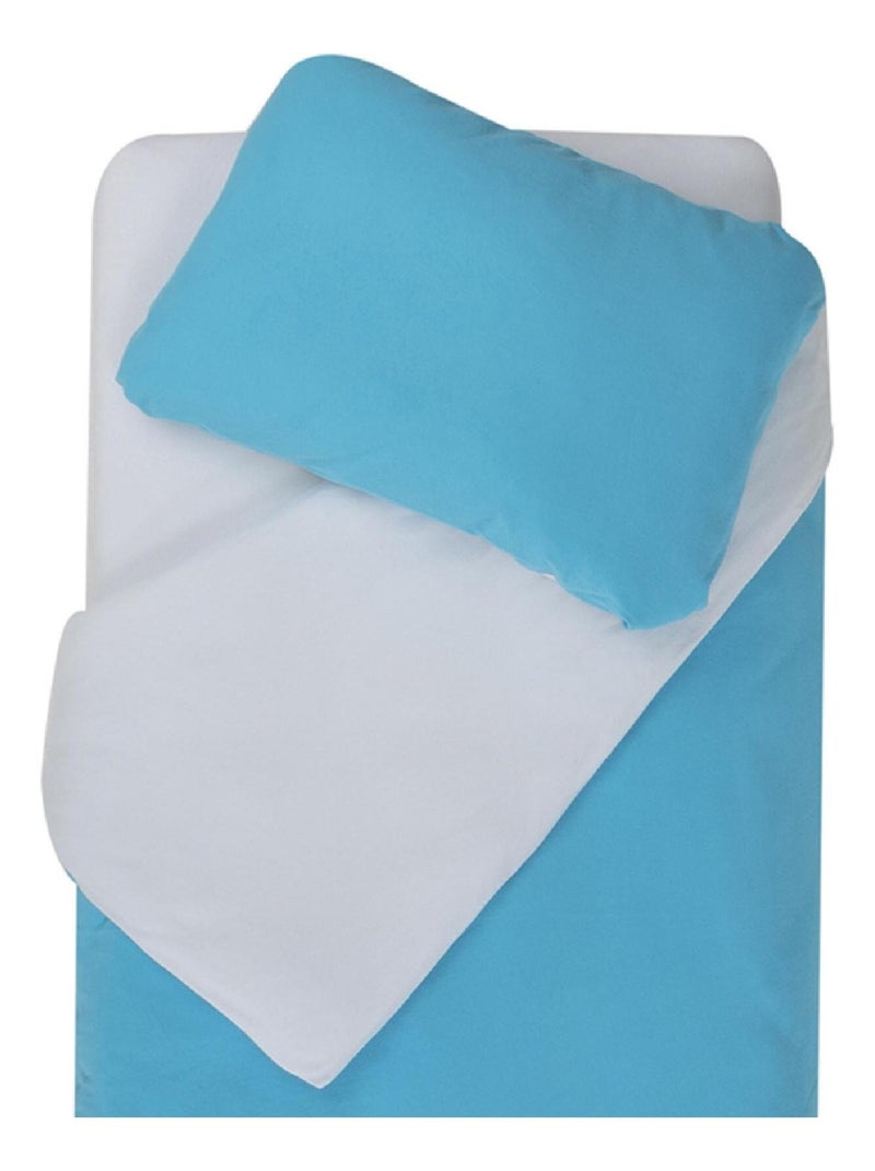 Parure de couette bicolore pour enfant Bleu turquoise - Kiabi