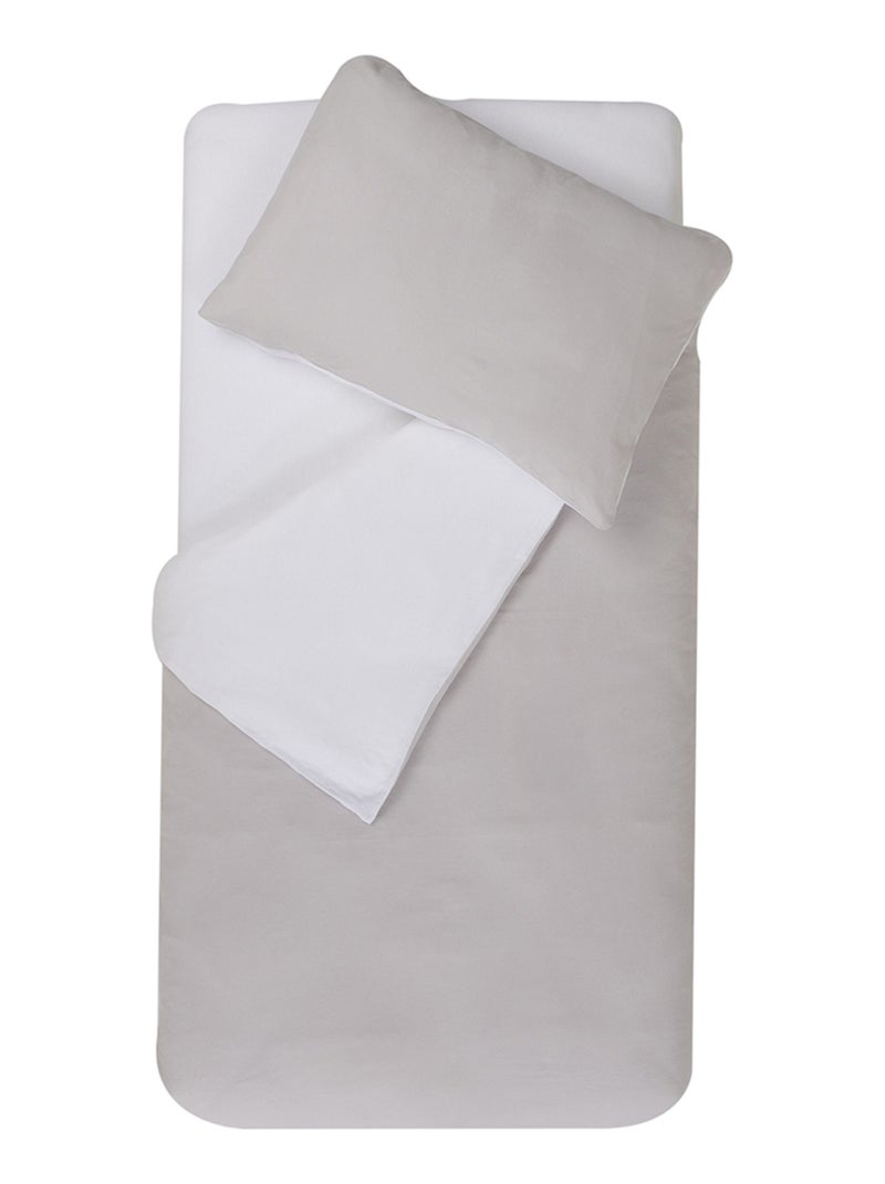 Parure de couette bicolore pour enfant Gris clair - Kiabi