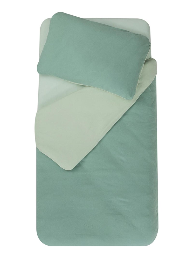 Parure de couette bicolore pour enfant Vert - Kiabi