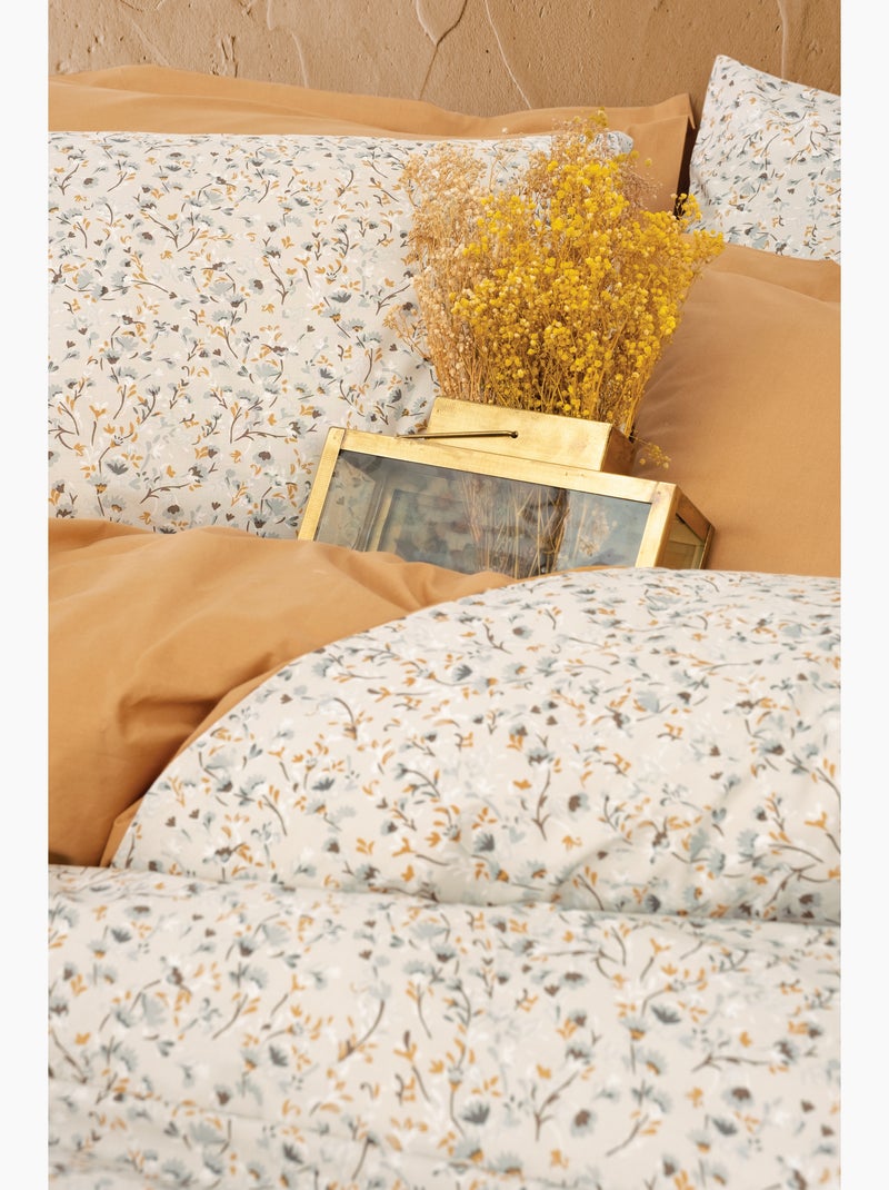 Parure de couette , coton imprimé Beige - Kiabi