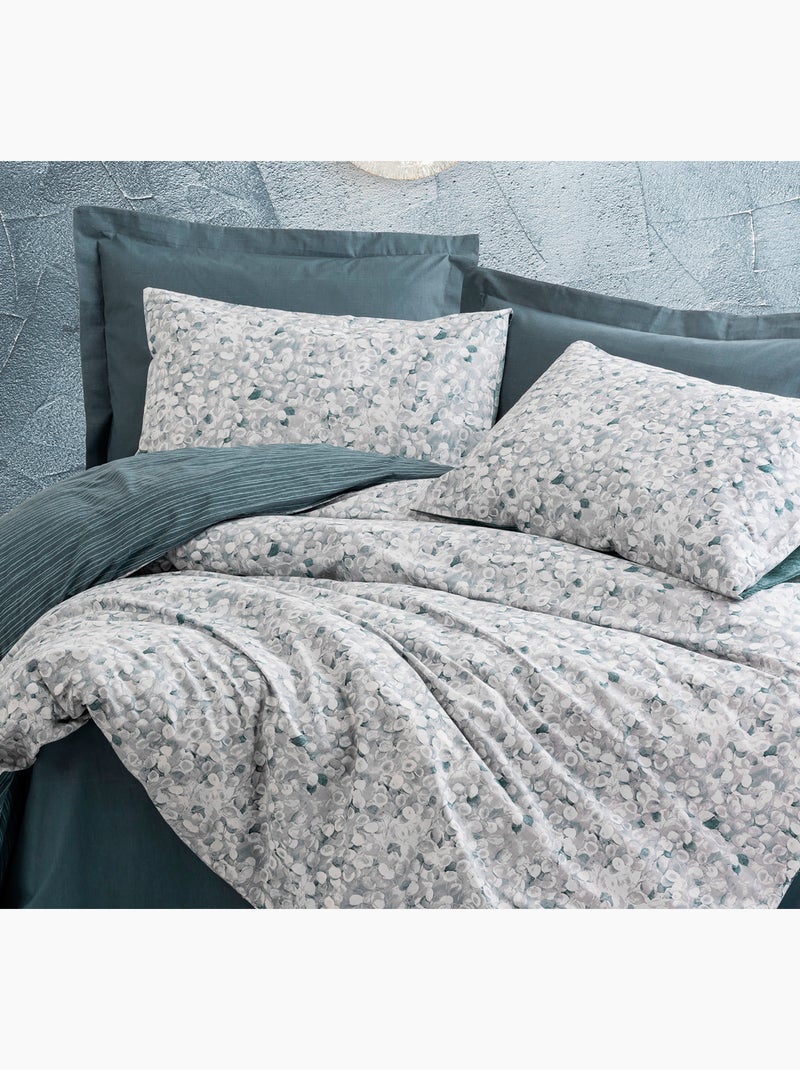 Parure de couette , coton imprimé gris anthracite - Kiabi
