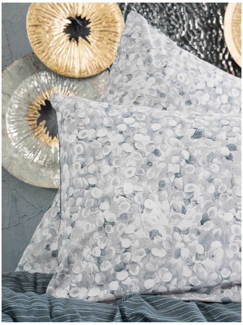 Parure de couette , coton imprimé gris anthracite - Kiabi