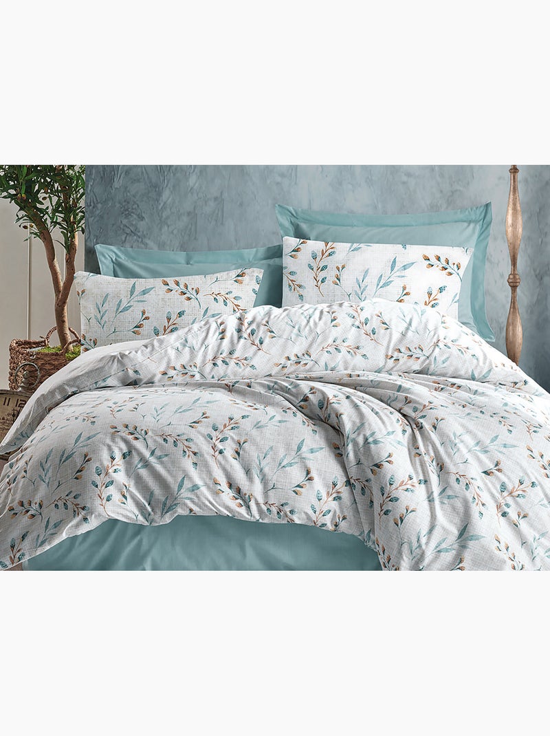 Parure de couette , coton imprimé Vert menthe - Kiabi