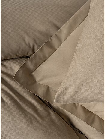 Parure de couette coton uni jacquard