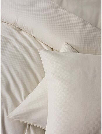 Parure de couette coton uni jacquard