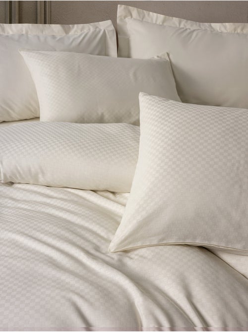 Parure de couette coton uni jacquard - Kiabi Parure de couette coton uni jacquard - Kiabi