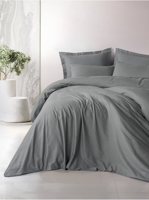 Parure de couette coton uni jacquard - Kiabi Parure de couette coton uni jacquard - Kiabi