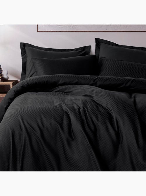 Parure de couette coton uni jacquard - Kiabi Parure de couette coton uni jacquard - Kiabi