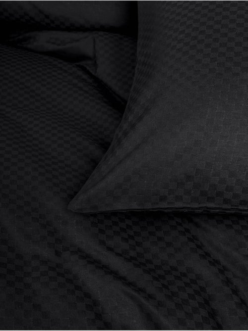 Parure de couette coton uni jacquard - Kiabi Parure de couette coton uni jacquard - Kiabi