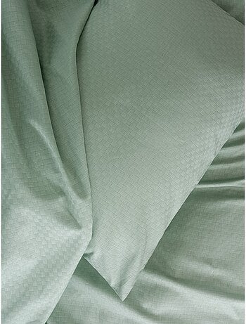 Parure de couette coton uni jacquard