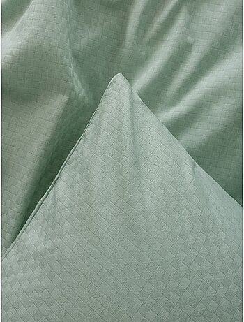 Parure de couette coton uni jacquard
