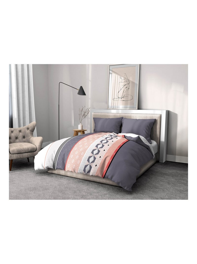 Parure de couette – Douce et facile d'entretien – Motifs modernes – Bling – Home linge passion Gris - Kiabi