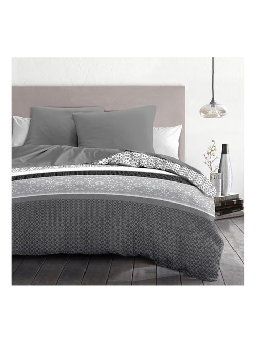 Parure de couette – Douce et facile d'entretien – Motifs modernes – Diffus – Home linge passion - Kiabi