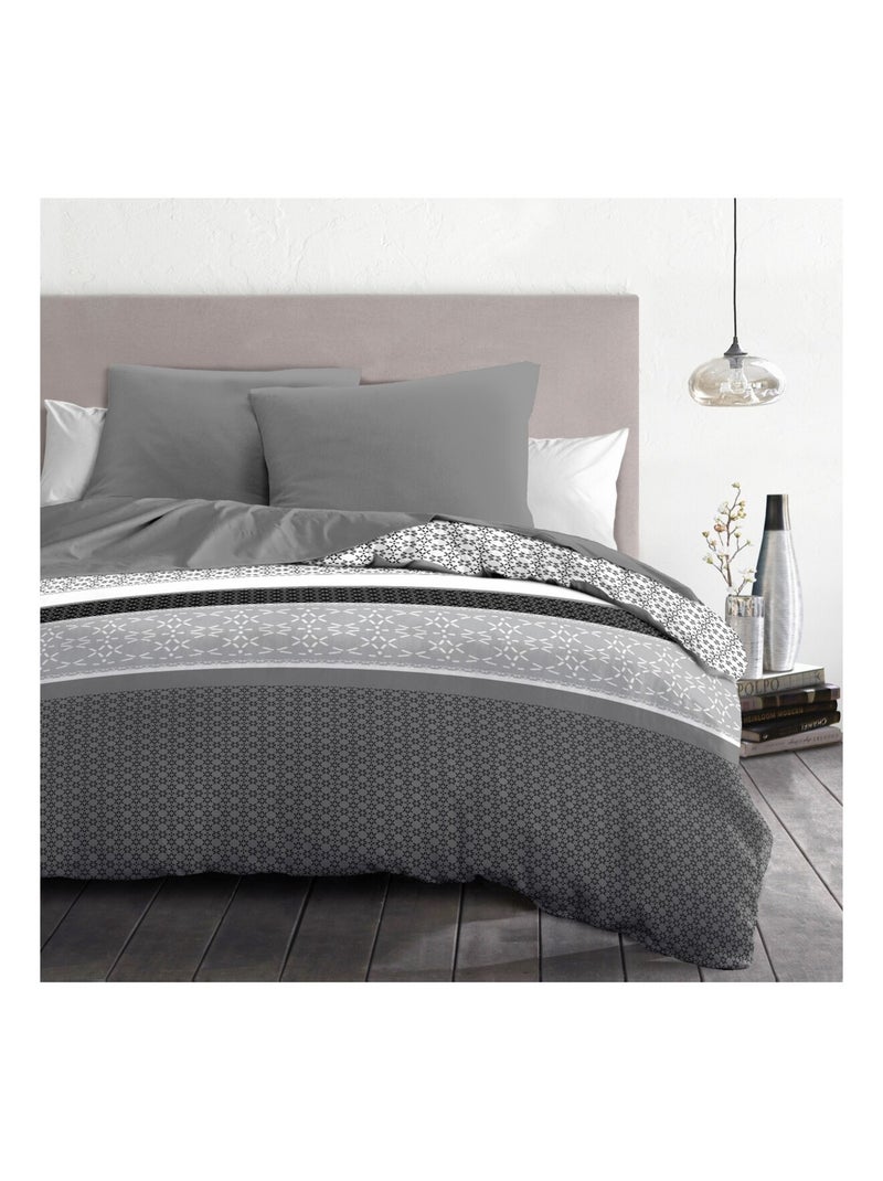Parure de couette – Douce et facile d'entretien – Motifs modernes – Difus – Home linge passion Gris - Kiabi