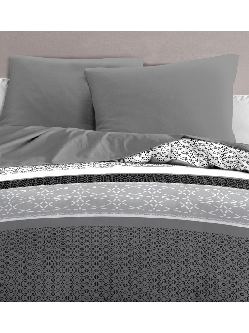Parure de couette – Douce et facile d'entretien – Motifs modernes – Difus – Home linge passion Gris - Kiabi