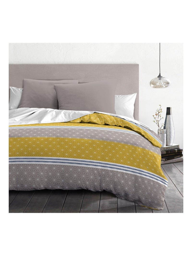 Parure de couette – Douce et facile d'entretien – Motifs modernes – Ophrys – Home linge passion Gris - Kiabi