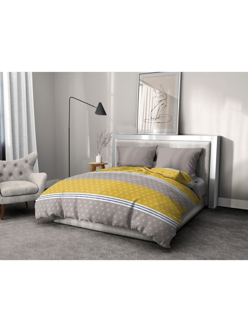 Parure de couette – Douce et facile d'entretien – Motifs modernes – Ophrys – Home linge passion Gris - Kiabi