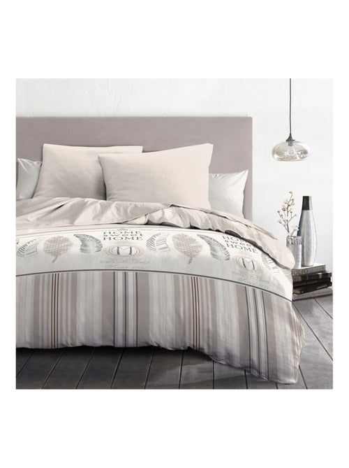 Parure de couette – Douce et facile d'entretien – Motifs traditionnels – Home sweet Home - Kiabi
