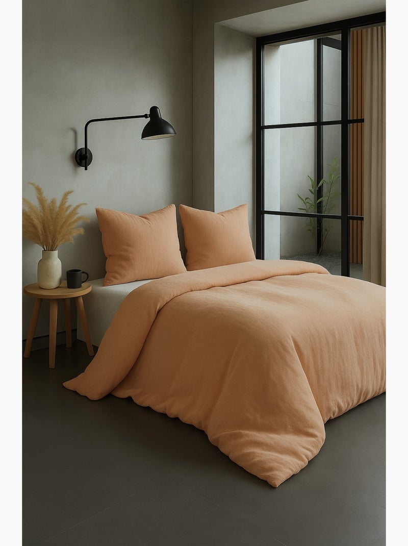 Parure de couette en gaze de coton - La sultane - Rose saumon - Kiabi