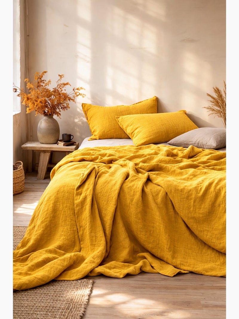 Parure de couette en gaze de coton  La sultane Safran - Kiabi
