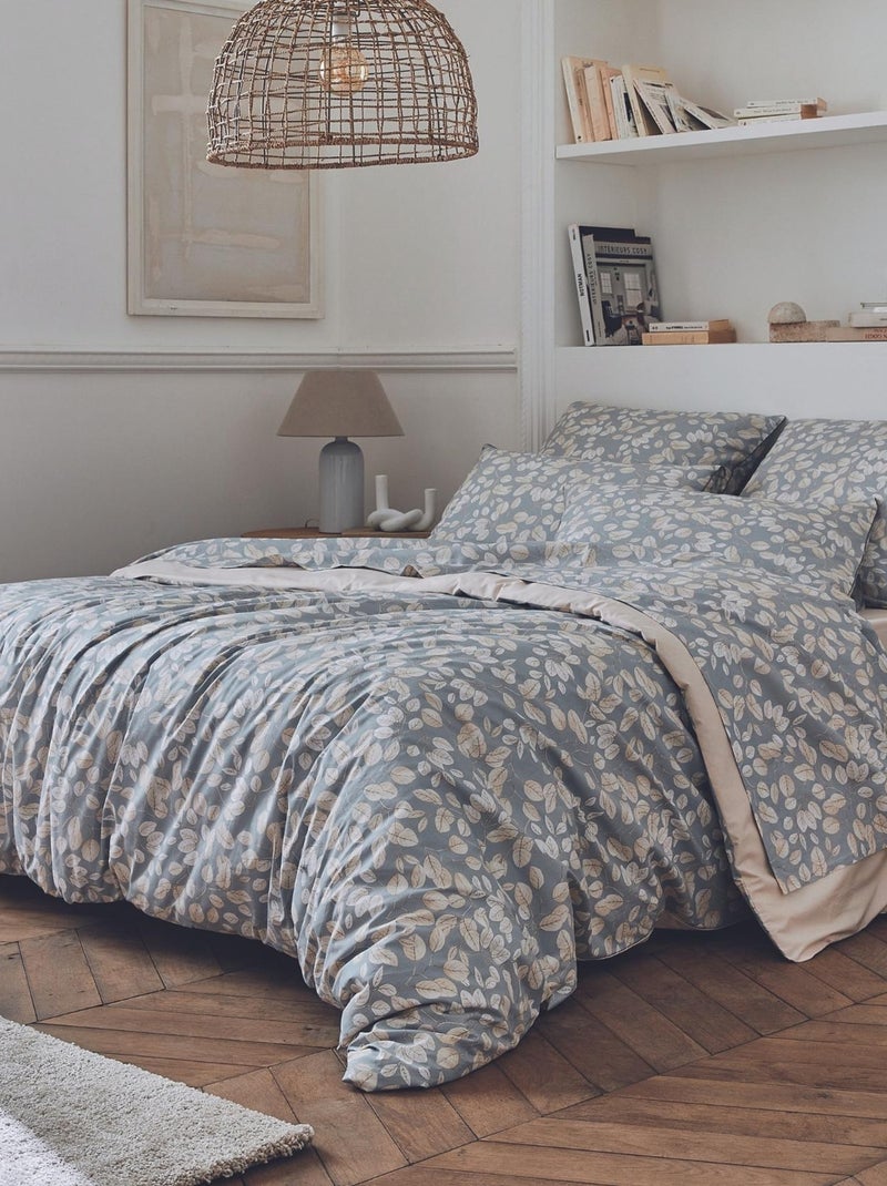 Parure de couette en percale au style cocooning Gris - Kiabi