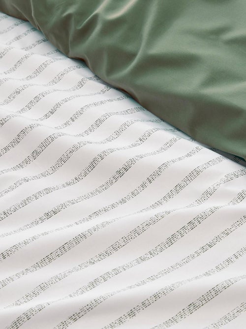 Parure de couette en percale de coton à rayures - Kiabi
