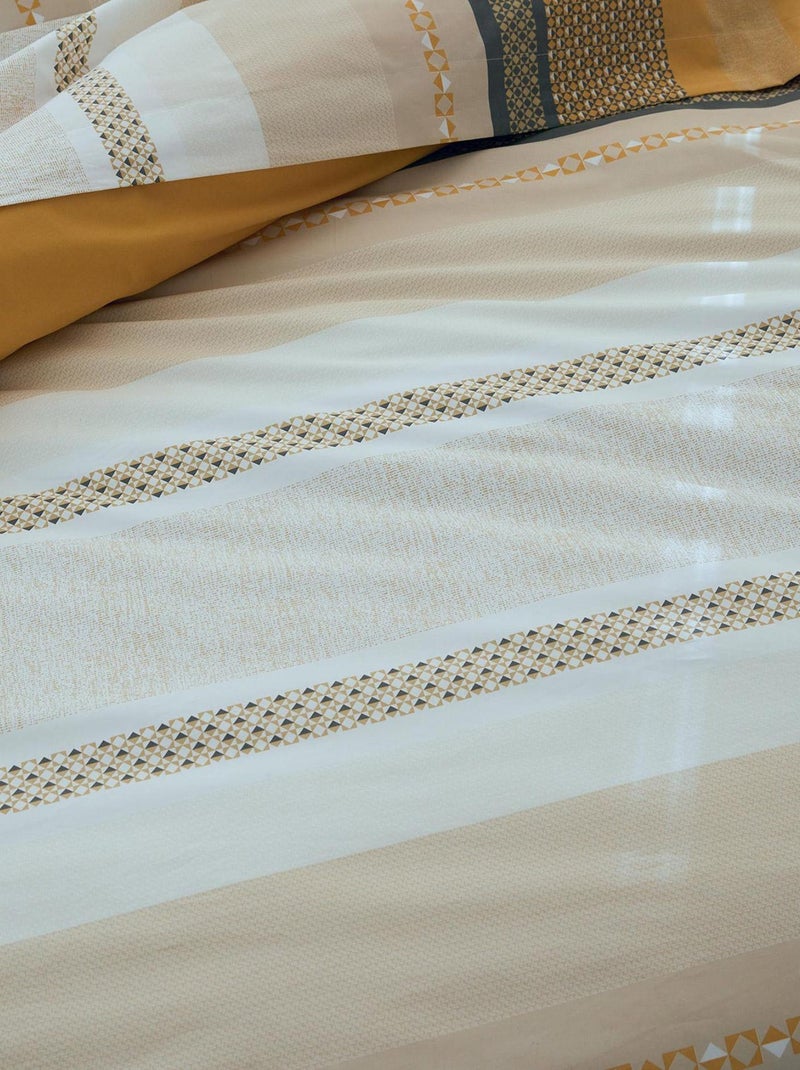 Parure de couette en percale de coton au style ethnique chic Jaune - Kiabi