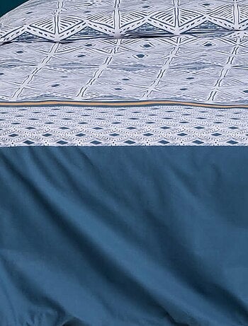 Parure de couette en percale de coton aux motifs texturés