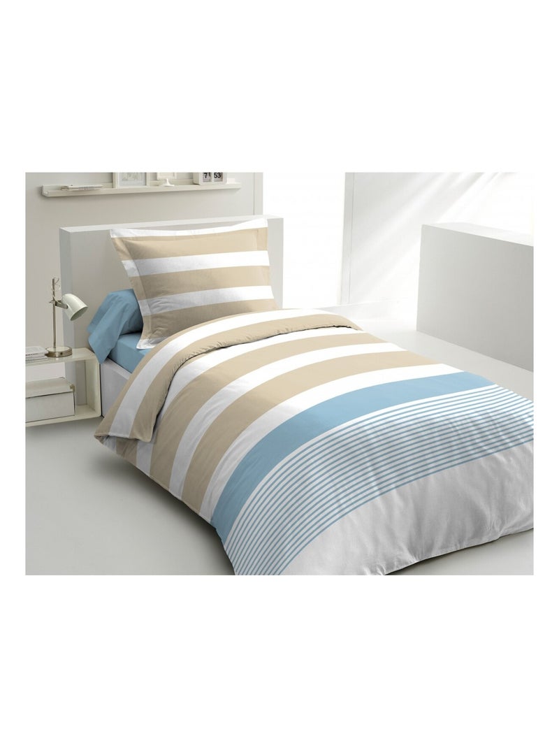 Parure de couette en percale de coton La courtisane Bleu clair - Kiabi