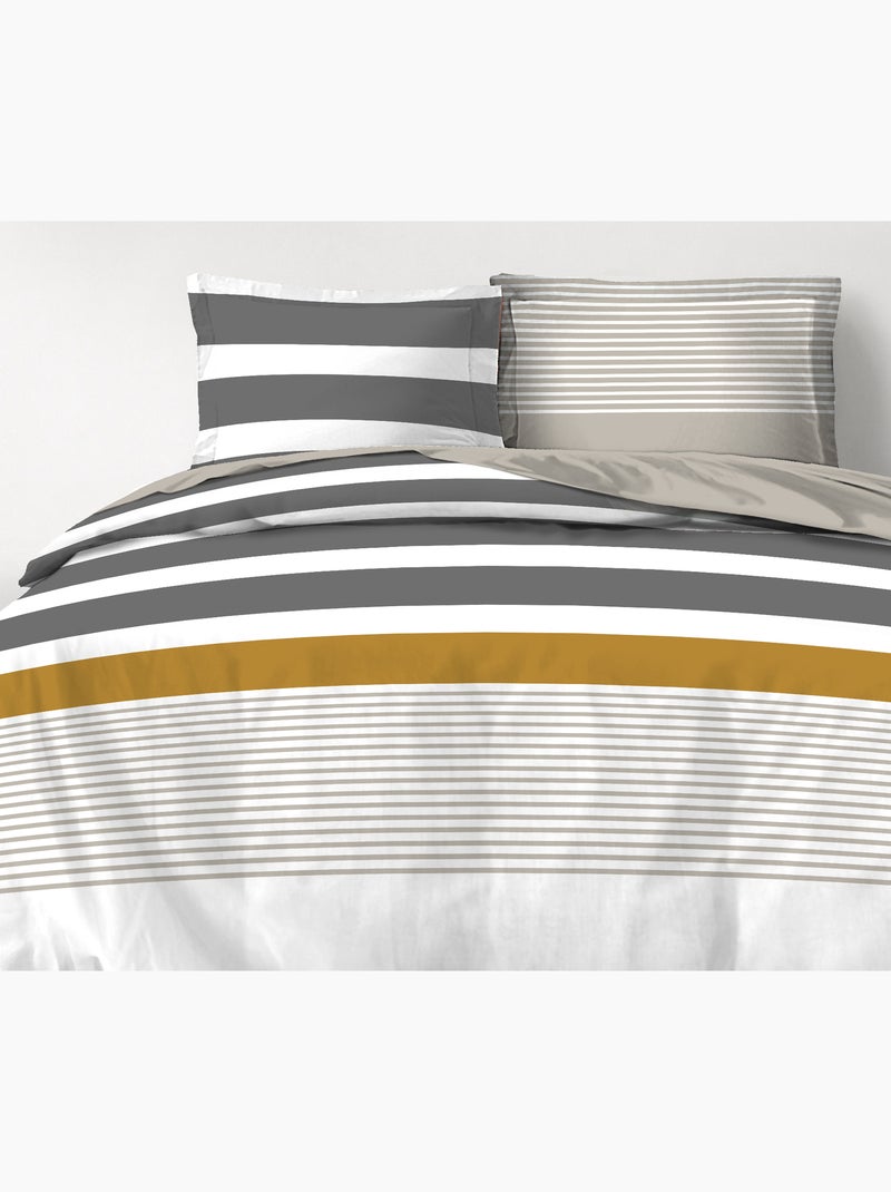 Parure de couette en percale de coton La courtisane Gris - Kiabi