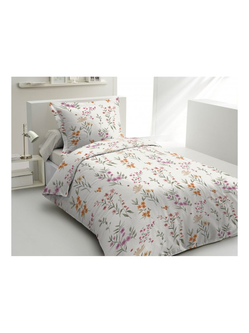 Parure de couette en percale de coton La flamboyante Blanc cassé - Kiabi