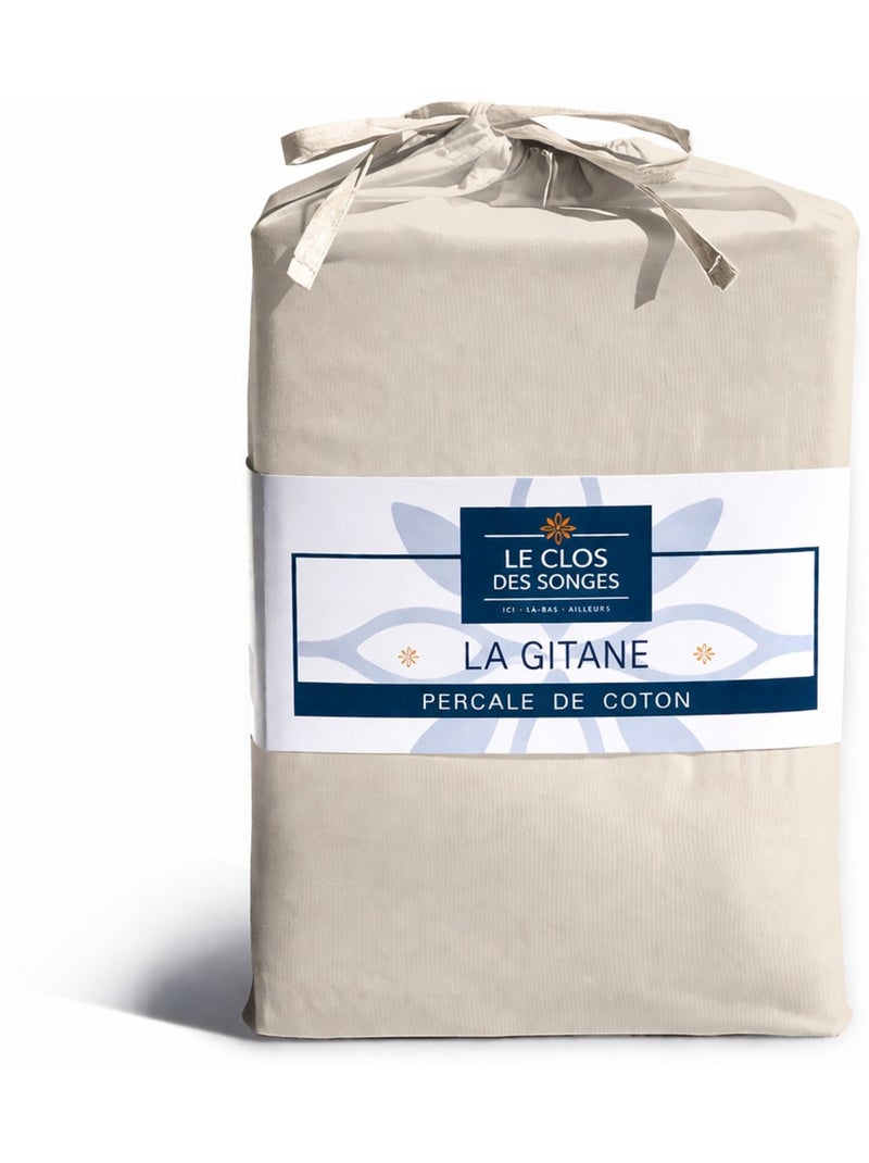 Parure de couette en percale de coton La Gitane Blanc Bleu - Kiabi