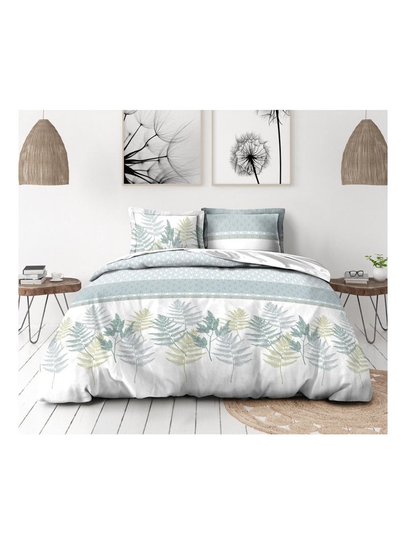Parure de couette en percale de coton La marquise Vert d'eau - Kiabi
