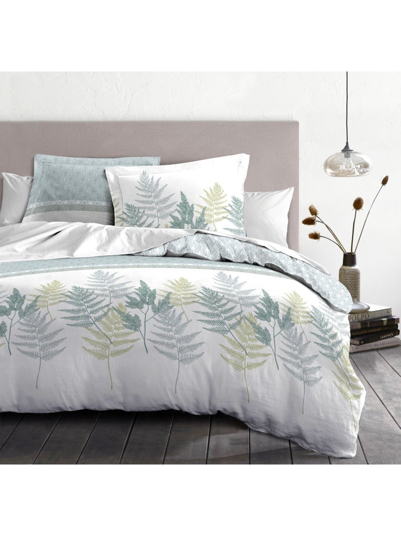 Parure de couette en percale de coton La marquise Vert d'eau - Kiabi