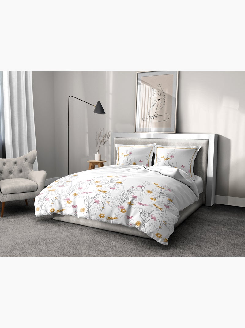 Parure de couette en percale de coton L'insoumise Blanc Jaune Blanc - Kiabi