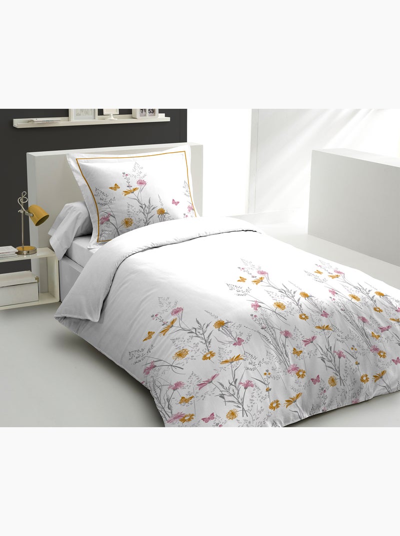Parure de couette en percale de coton L'insoumise Blanc Jaune Blanc - Kiabi