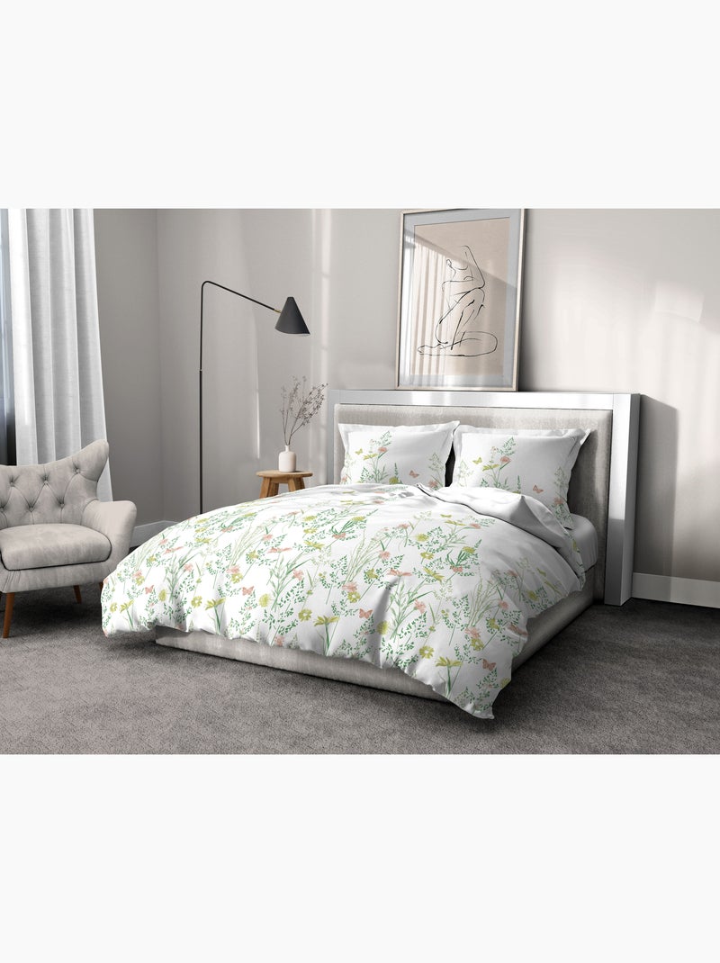 Parure de couette en percale de coton L'insoumise Blanc Vert - Kiabi