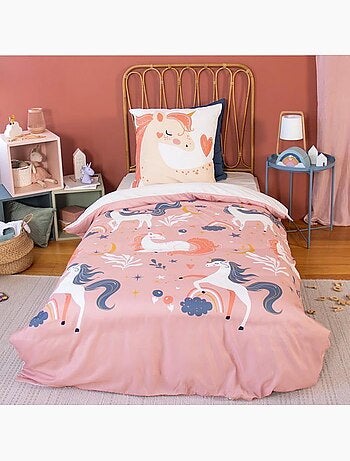 Parure de couette enfant licorne - 2 pièces