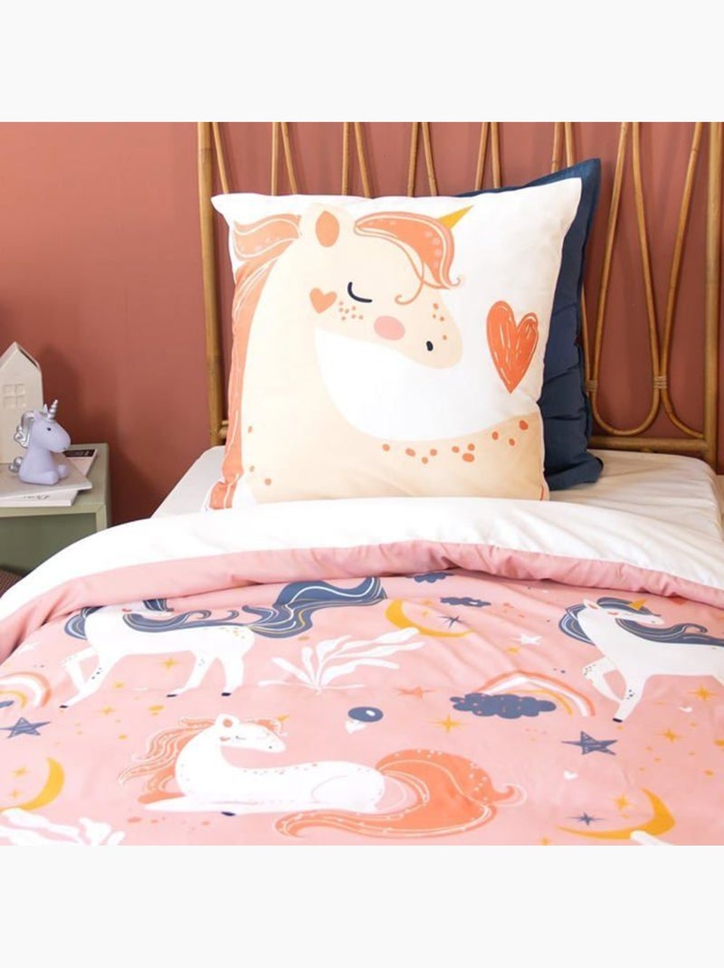 Parure de couette enfant licorne - 2 pièces Rose - Kiabi