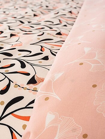 Parure de couette fleurie en satin de coton bio